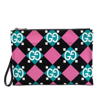 Gucci Pre-owned Gucci Jumbo GG Canvas Geometric Print Clutch Unisex DO3VPB1RO03XODHF