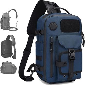 Generic Cosmos Explorer Sling Bag, Anti Theft Tactical, Scratchproof and Waterproof, Dustproof, with Belt Buckle Shoulder Bag (Blue)