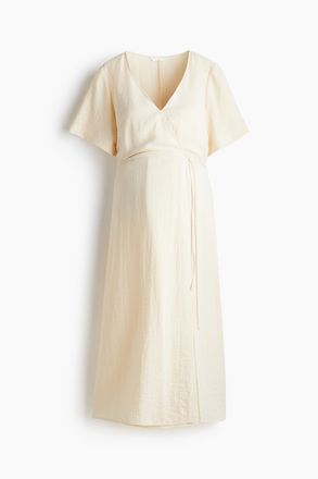 H&M MAMA Stillkleid im Wickelschnitt - Cremefarben