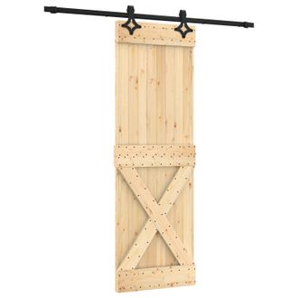 vidaXL Puerta Corredera 70 X 210 Cm Natural Y Negro Vidaxl