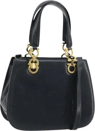 Ferragamo Pre-owned Handtas - Dames - Vintage Handtas - Blauw - ONE Size - Leer - Vintage