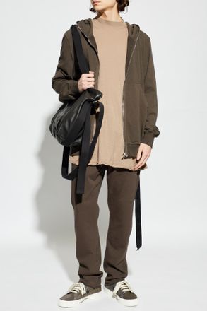 Rick Owens Sweatpants With Raw-edge Cuffs, Mens, Brown