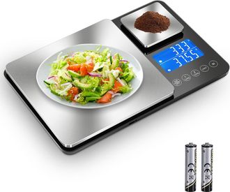OEM Balanza De Cocina Digital De Doble Plataforma, Precisi&oacute;n De 1 G Y 0,01 G, Capacidad De 15 Kg Y 500 G, Ideal Para Hornear, Cocinar, Levadura Y Hacer Jo
