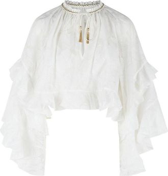 Zimmermann Daylight White Cotton Blend Blouse