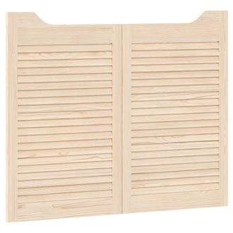 vidaXL Puertas Batientes 2 Pcs Natural Madera De Pino Maciza Vidaxl