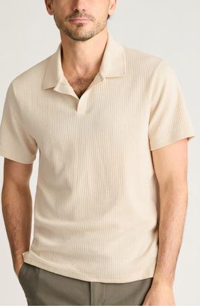 Bonobos Johnny Collar Waffle Knit Polo in Bone White 12-0105 Tcx at Nordstrom, Size Xx-Large