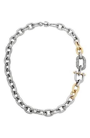 AllSaints Crysal Link Collar Necklace in Rhodium at Nordstrom Rack