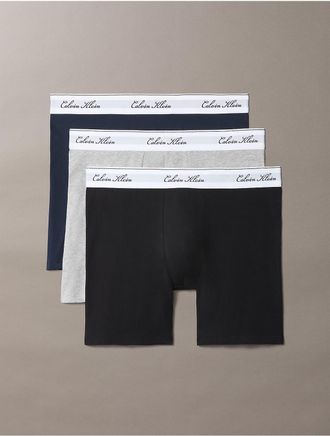Calvin Klein Mens Icon Cotton Stretch Script 3-Pack Boxer Brief - Multi - XL