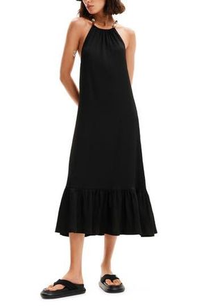 Desigual Beaded Strappy Midi Dress in Black at Nordstrom Rack, Size X-Large