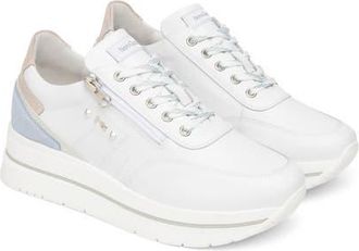 Nero Giardini Side Zip Wedge Sneaker in White at Nordstrom, Size 10Us
