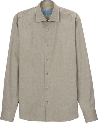 Robert Talbott Reynolds Ultra Light Weight Brushed Herringbone Shirt in Olive at Nordstrom, Size X-Large