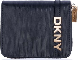 DKNY Avril Sm Portemonnee met Ritssluiting (Zwart/Goud)