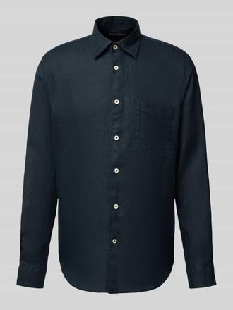 Marc O'Polo Regular Fit Freizeithemd aus reinem Leinen in Dunkelblau, Größe M
