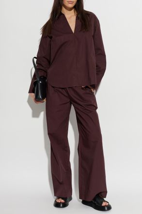 Sams&oslash;e & Sams&oslash;e Sajulio Trousers, Womens, Burgundy