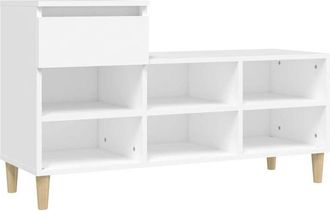vidaXL Vidaxl - Mueble Zapatero Madera Contrachapada Blanco 102x36x60 Cm
