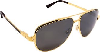 Cartier Santos de Cartier Polarized Brown Pilot Mens Sunglasses CT0192S 003 60