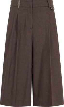 PESERICO Culotte Broek - Dames - Vrijetijds broeken - Bruin - M - Wol - Broeken