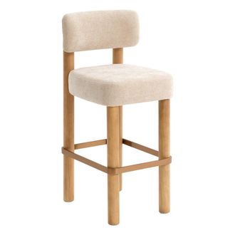 Atmosphera Taburete De Bar Noali Cuadrado, 104,5 Cm De Altura, Color Beige - Atmosphera Cr&eacute;ateur DInt&eacute;rieur