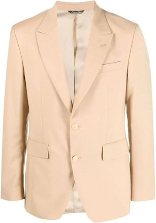 Reveres 1949 Beige Button-Up Blazer met Notched Lapels - Heren - Blazers - Beige - L - Jassen
