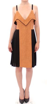 Filos gold Silk Sleeveless Above Sheath Womens Dress