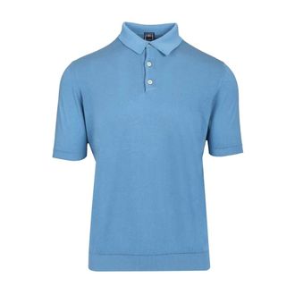 Fedeli Short-sleeved Polo Shirt - male - Fedeli - Polo Shirts - Blue - M - Tops