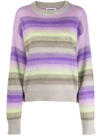 Essentiel striped long-sleeve jumper - women - Acrylic/Mohair/Polyamide - M - Purple