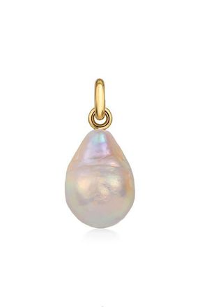 Monica Vinader Nura Baroque Pearl Necklace Enhancer in 18K Yellow Gold at Nordstrom