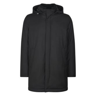 Herno Parkas, male, Black, Size: L Padded Jacket Tech Nylon