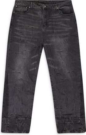 Who Decides War by Ev Bravado BLACK GATHERED STRAIGHT-FIT JEANS