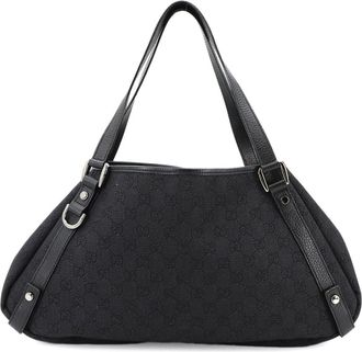 Gucci Black Denim Leather Tote Bag (Pre-Owned)