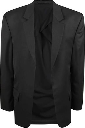 Balenciaga Geklede Jas in Keperstof en Jersey - Heren - Blazers - Zwart - S - Wol - Jassen