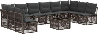 vidaXL Conjunto De Sof&aacute;s De Jard&iacute;n 11 Uds. Gris Rat&aacute;n Sint&eacute;tico Vidaxl