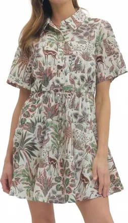 Entro Womens Animal Print Mini Dress In White