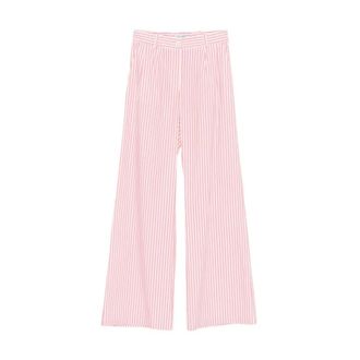 Ermanno Scervino Wide Trousers, female, Pink, Size: S Bubble Pink Cotton Pants
