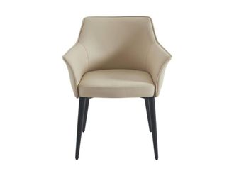 VENTE-UNIQUE.COM Set de 2 sillas piel sint&eacute;tica beige