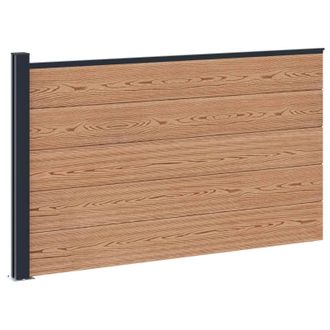 vidaXL Panel De Valla Wpc Y Aluminio Marr&oacute;n Vidaxl