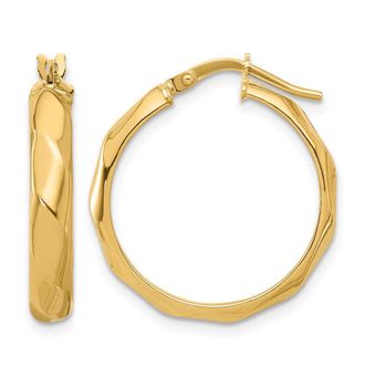 Diamond2Deal 10K Yellow Gold Round Shape Hoop Earrings