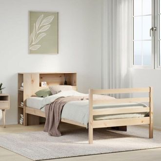 vidaXL Cama Con Estanter&iacute;a Sin Colch&oacute;n Madera Maciza De Pino 100x200cm Vidaxl