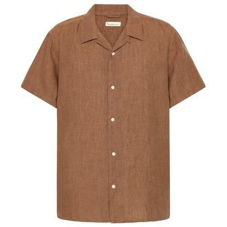 Knowledge Cotton Apparel Box S/S Linen Shirt Hemd f&uuml;r Herren | braun