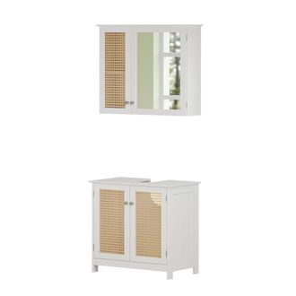 Vicco Conjunto De Muebles De Ba&ntilde;o Rosario, Blanco, 2 Partes