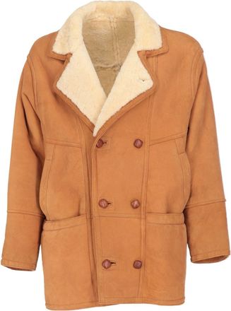 A.N.G.E.L.O. Vintage Cult 1980s pre-owned shearling-trim coat - men - Sheep Skin/Shearling/Sheepskin - 52 - Orange