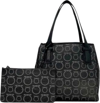 Ferragamo Pre-owned Tote Bags, female, Black, Size: ONE SIZE Pre-owned Plastic Shoulder Bag