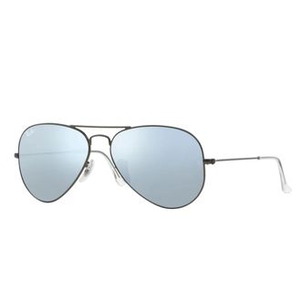 Ray-Ban Klassieke Aviator zonnebril Gunmetal Zilver - unisex - Zonnebrillen - Blauw - 58 MM - Accessoires