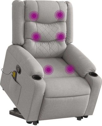 vidaXL Vidaxl - Sill&oacute;n De Masaje Reclinable De Pie De Tela Gris Nube
