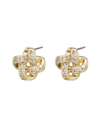 Adornia Adornia 14K Plated Cz Knot Twist Stud Earrings