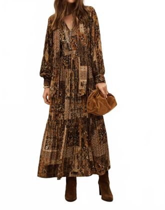 BA&SH Pierta Maxi Dress In Brown