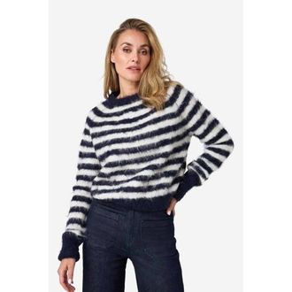 Ibana gebreide trui met wol donkerblauw