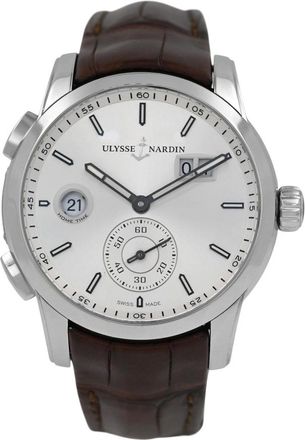 Ulysse Nardin Pre-owned Ulysse Nardin Dual Time Automatic Silver Dial Ladies Watch 3343-126