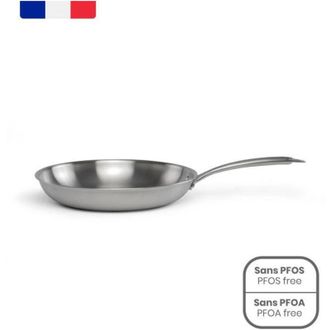 Livoo Brigade - Padella in acciaio inox 20 cm - LIVOO - MEP157 - Acciaio inox Triply - Tutti i fuochi incluso induzione - Made in France