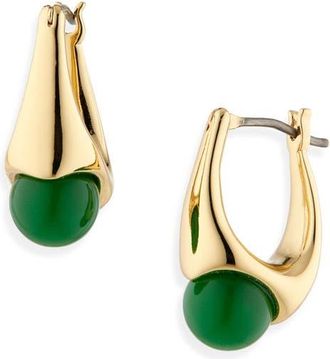 Kate Spade New York stone huggie hoop earrings in Green at Nordstrom